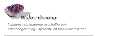 lichaamsgeörienteerde psychotherapie  relatiebegeleiding - systeem- en familieopstellingen Walter Goeting